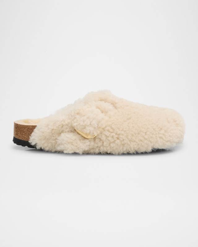 Boston Teddy Shearling Buckle Mules
